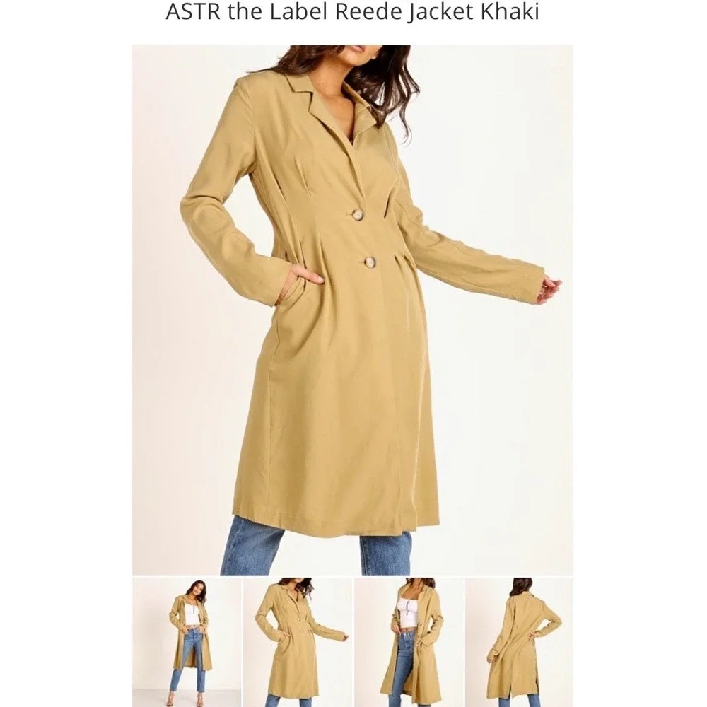 ASTR the Label Urban Outfitters Khaki Reede Jacket Trench Coat‎ Size Medium NWT